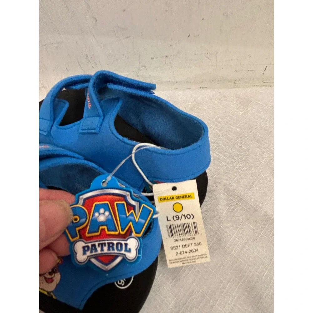 Paw Patrol Sandals Size 9/10 Blue Hook Loop Character Shoes Kids
